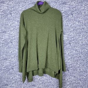 Green Turtleneck Tunic Sweater